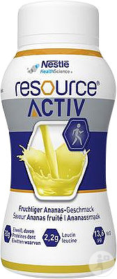 Resource Activ Vollständige Medizinische Orale Ernährung Fruchtiger Ananas-Geschmack 4x200ml