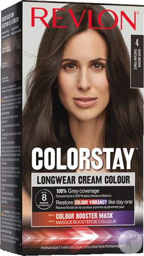 Revlon Colorstay Dauerhafte Haarfärbung Langanhaltende Creme N°4 Dunkles Kastanienbraun 1 Kit