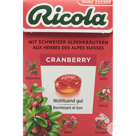 Ricola Cranberry Bonbons Ohne Zucker Mit Stevia Box 50g