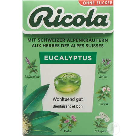 Ricola Eucalyptus Bonbons Ohne Zucker Mit Stevia Box 50g