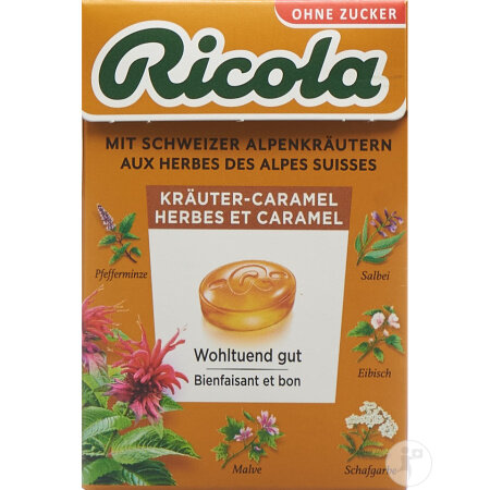Ricola Kräuter-Caramel Ohne Zucker Mit Stevia Box 50g