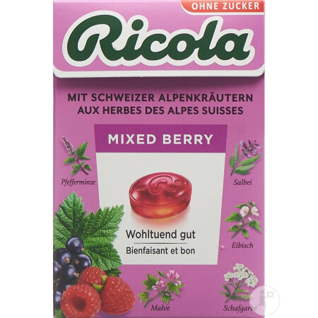 Ricola Mixed Berry Bonbons Ohne Zucker Box 50g