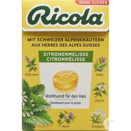 Ricola Zitronenmelisse Bonbons Ohne Zucker Mit Stevia Box 50g