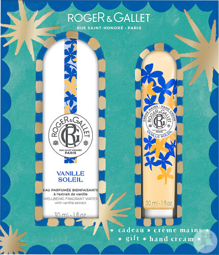 Roger&Gallet Geschenkset Wohlriechendes Duftwasser Vanille Sonne 30ml + Handcreme 30ml Gratis