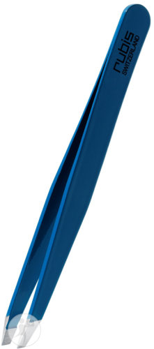 Rubis Pinzette Schräg Blau Inox 1 Stück