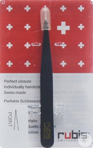Rubis Pinzette Spitz Schwarz Inox 1 Stück