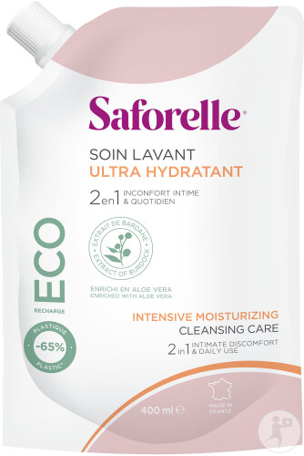Saforelle Intensiv Feuchtigkeitsspendende Reinigungspflege Nachfüllpackung 400ml