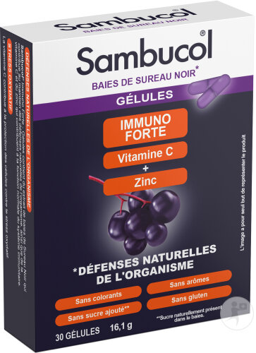 Sambucol Immuno Forte Mit Vitamin C Und Zink Schwarzer Holunder 30 Kapseln