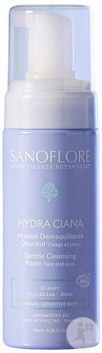 Sanoflore Hydra Ciana Sanfter Reinigungsschaum Für Gesicht Und Augen 150ml