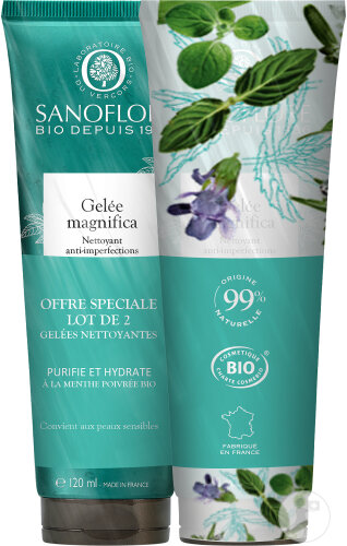 Sanoflore Gelée Magnifica Reinigungsgel Gegen Hautunreinheiten Bio Tuben 2x120ml