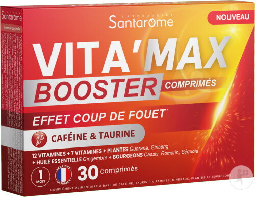 Santarôme Vita'Max Booster Anti-Müdigkeit Koffein Und Taurin 30 Tabletten