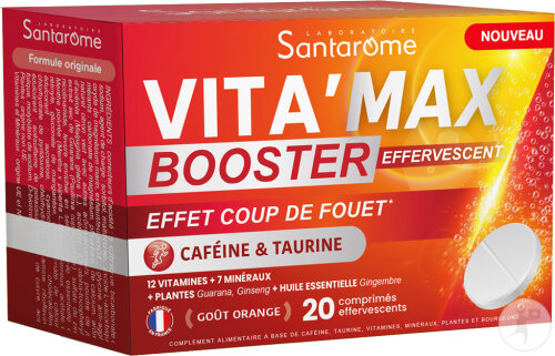 Santarôme Vita'Max Booster Anti-Müdigkeit Koffein Und Taurin 20 Brausetabletten