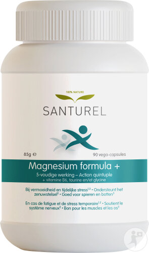 Santurel Magnesium Formel + Vitamin B6 + Taurin und Glycin 90 Kapseln