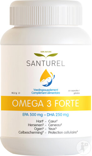 Santurel Omega 3 Forte 500 EPA 250 DHA Herz/Gehirn/Augen 60 Kapseln