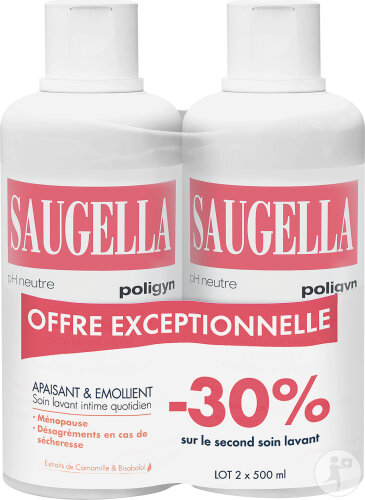 Saugella Poligyn Beruhigend Und Weichmachend Intimwaschpflege Flasche 2x500ml