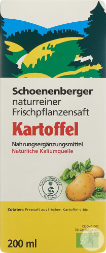 Schoenenberger Kartoffel Natürlich Frischpflanzensaft Bio 200ml