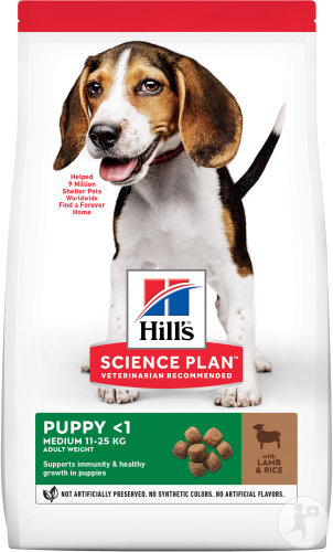 Hill's Science Plan Puppy Medium Welpenfutter Mit Lamm Und Reis Beutel 2,5kg