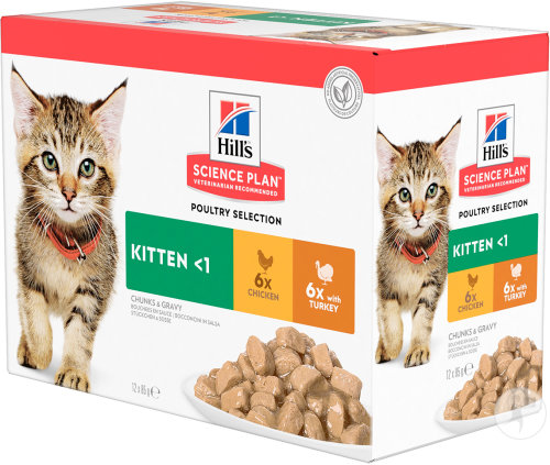 Hill's Science Plan Kätzchen Nassfutter Multipack Huhn Und Pute 12x85g