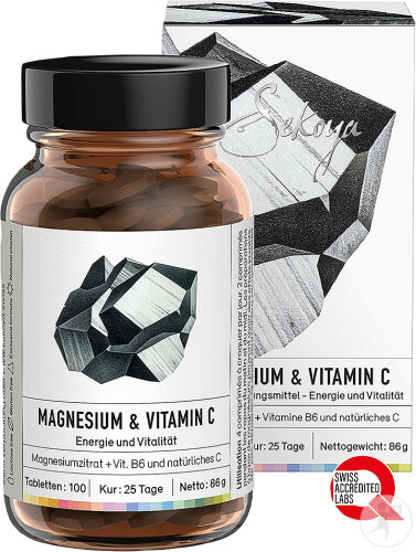 Sekoya Magnesium & Vitamin C Energiesystem 100 Tabletten