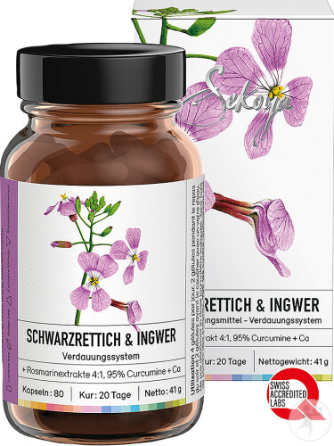Sekoya Schwarzrettich Und Ingwer Verdauungssystem 80 Kapseln