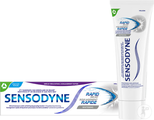 Sensodyne Rapid Relief Whitening Zahnpasta Tube 75ml