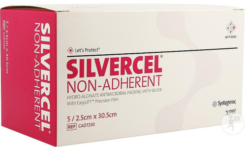 Silvercel Nicht Haftender Hydroalginat Verband 2x30cm 5 Stück (Cad7230)
