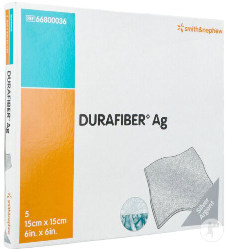 Smith&Nephew Durafiber AG Pro Wundverbände 15x15cm 5 Stück