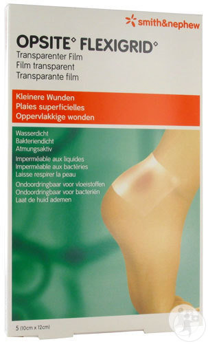 Smith&Nephew Opsite Flexigrid Transparenter Steriler Folienverband 10x12cm Stück 5 (66030334)