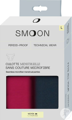 Smoon Pack Best-Seller Slips Mittlerer Fluss Blau Rot Größe L 2 Stück