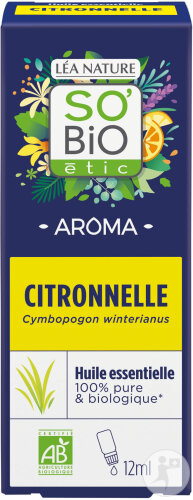 So'Bio Étic Ätherisches Öl Bio-Zitronengras Aus Java Flasche 12ml