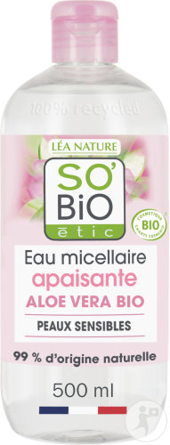 So'Bio Étic Beruhigende Mizellare Wasserempfindliche Und Reaktive Haut Hydra Aloe Vera Flakon 500ml