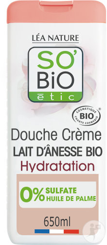 So'Bio Étic Feuchtigkeitsspendende Duschcreme Eselsmilch Alle Hauttypen Flasche 650ml