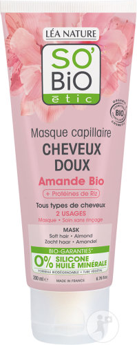 So'Bio Étic Haarmaske Mandelmilch Reiseproteine Weiches Haar Alle Haartypen Tube 200ml