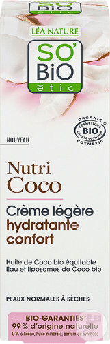 So'Bio Étic Nutri Coco Leichte Feuchtigkeitsspendende Komfortcreme Für Normale Haut Bio 50ml