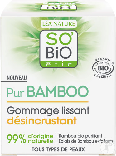 So'Bio Étic Pur Bamboo Glättendes Peeling Zur Hautentfernung Alle Hauttypen Bio Tiegel 50ml