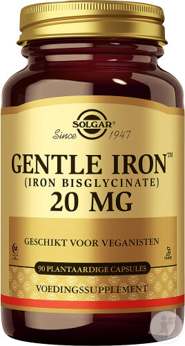Solgar Gentle Iron 20mg Eisen Bisglycinat 90 Pflanzliche Kapseln