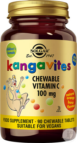 Solgar Kangavites Kaubares Vitamin C 100mg 90 Kautabletten