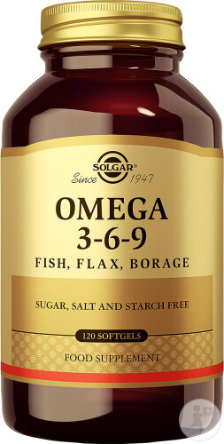 Solgar Omega 3-6-9 Fischöl Leinöl Und Borretschöl 120 Weichkapseln