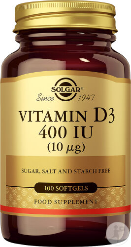Solgar Vitamin D3 400 IU Aus Fischleberöl (10µg) 100 Weichkapseln