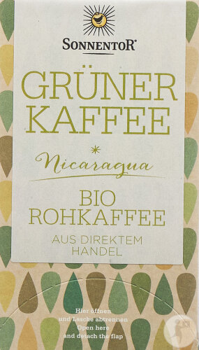 Sonnentor Grüner Kaffee Bio-Rohkaffee 18 Beutel