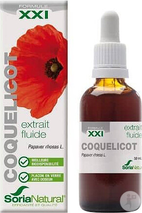 Soria Natural Cocquelicot Mohnblume Flüssigextrakt XXI Formel 50ml