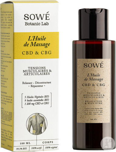 Sowé Massageöl CBD Und CBG Muskel- Und Gelenkverspannungen 100ml