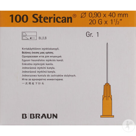 Sterican Nadel 20G 0,90x40mm Gelb Luer 100 Stück