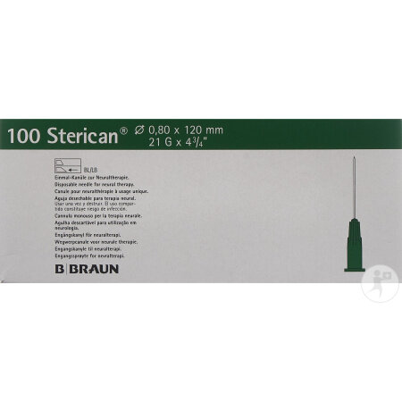 Sterican Nadel 21G 0,80x120mm Grün Luer 100 Stück