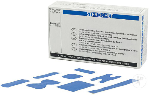 Steroplast Sterochef Pflaster Sortiment Blau 100 Stück