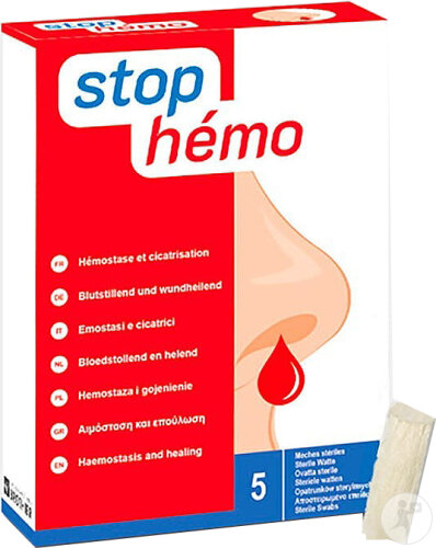 Stop Hémo Sterile Hämostatische Baumwolle 5 Dochte