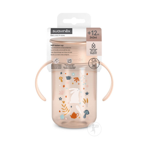 Suavinex Becher 360° +12m 340ml Wonderland Pink 1 Stück-9