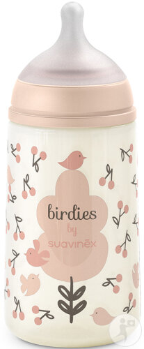 Suavinex Birdies Flasche Mit Sauger SX Pro M Rosa 270ml