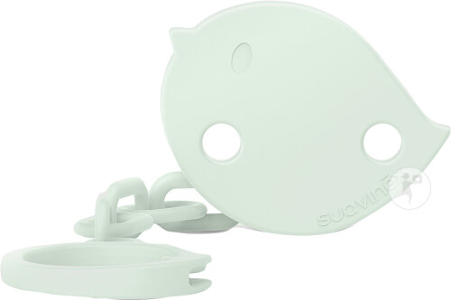Suavinex Birdies Schnullerclip Mit Kette Grün 1 Stück