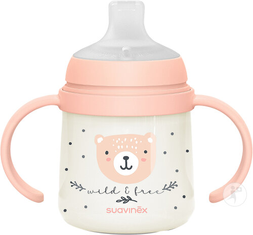 Suavinex Wild&Free Flasche Mit Griffen +6 Monate Night And Day Rosa 150ml